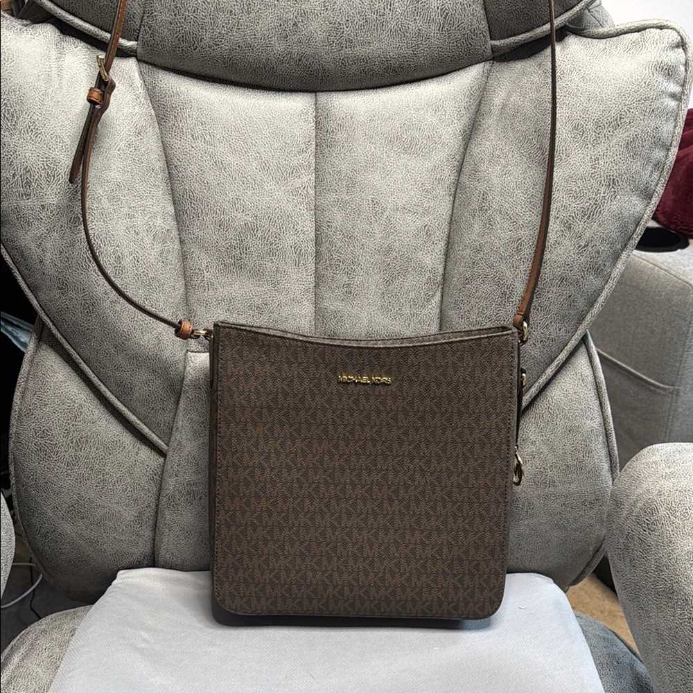 Michael Kors Brown Monogram Crossbody Bag
